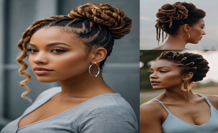 updo loc styles for medium hair