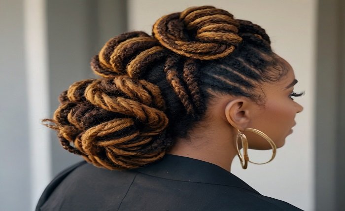 updo loc styles for medium hair