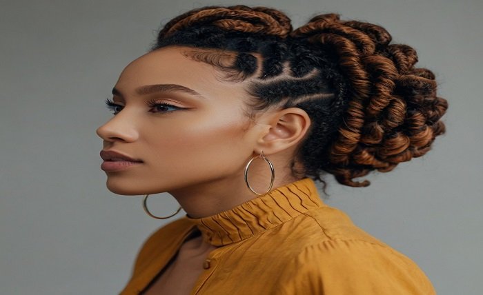 updo loc styles for medium hair